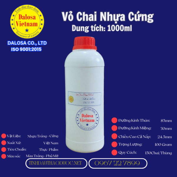 Vỏ Chai Nhựa 1000ml Sản Phẩm Tiện Lợi và Đa Dụng