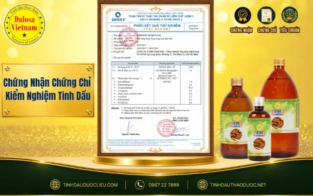Chứng Nhận Chứng Chỉ Kiểm Nghiệm Tinh Dầu 1 Chưng nhận chứng chỉ kiểm nghiệm tinh dầu