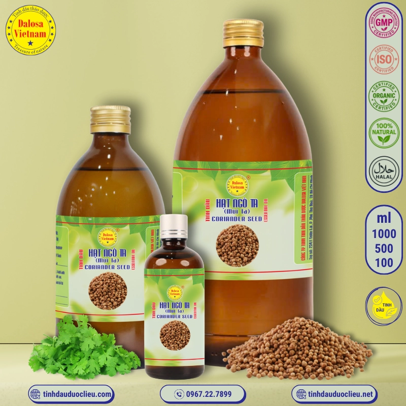Tinh Dầu Hạt Ngò Ta - Mùi Ta - Coriander Essential Oil 1 tinh dau hat ngo ta mui ta – coriander essential oil