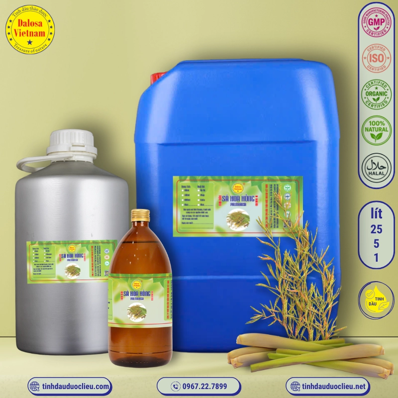 Tinh Dầu Sả Hoa Hồng - Palmarosa Essential Oil 1 tinh dau sa hoa hong palmarosa cymbopogon martinii essential oil 3