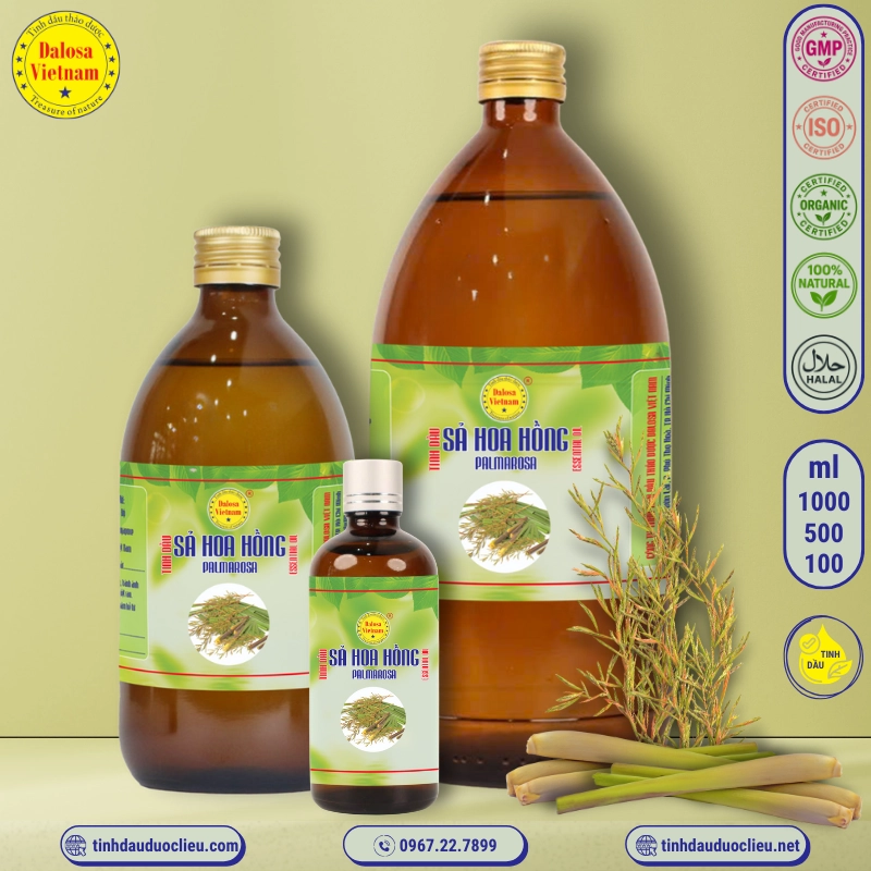 Tinh Dầu Sả Hoa Hồng - Palmarosa Essential Oil 2 tinh dau sa hoa hong palmarosa cymbopogon martinii essential oil
