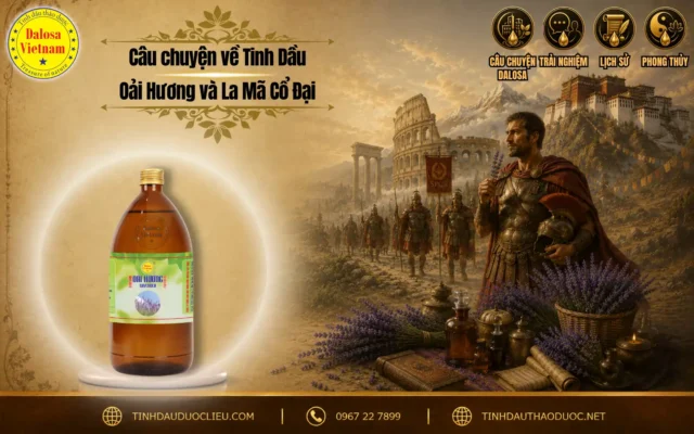 Câu chuyện về Tinh Dầu Oải Hương và La Mã Cổ Đại 1 Đồ họa tư liệu kể về câu chuyện về tinh dầu oải hương và la mã cổ đại đặt bên cạnh hình ảnh chiến binh La Mã và chai sản phẩm tinh dầu Dalosa